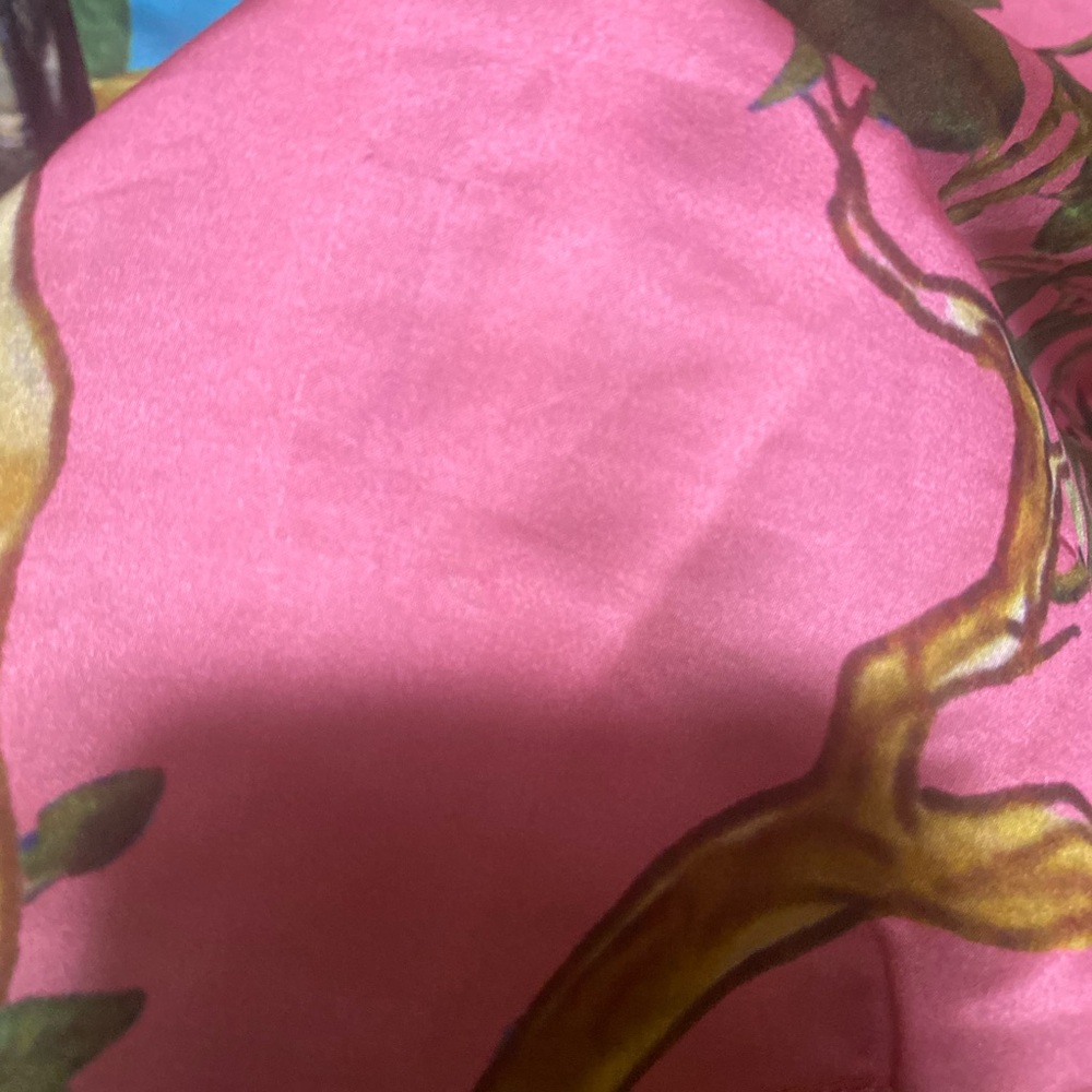 ARATTA HIBISCUS WASHED PLAID shirt with colorful bird-themed botanical print XS - Picture 9 of 16